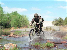 Military Stream Crossing on Mountain Bike